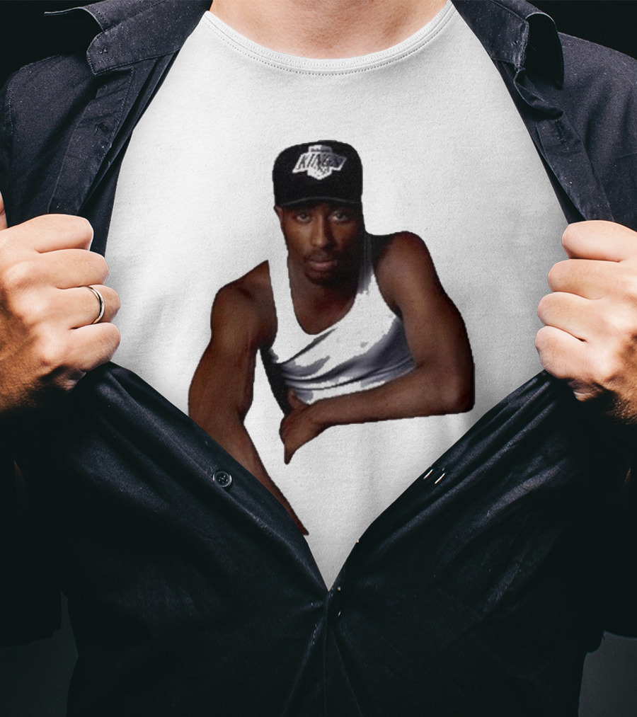 2PAC LA Kings Hat Image T-Shirt
