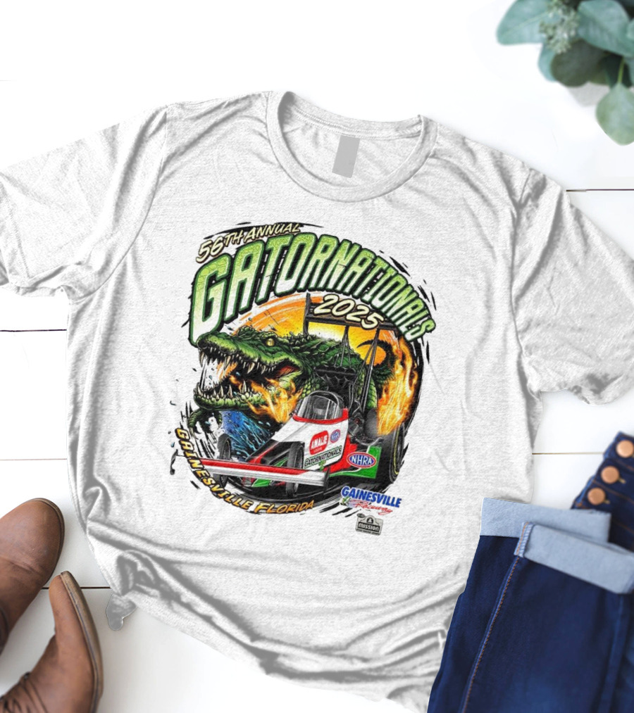 56th Annual Gatornationals 2025 Gainesville Florida NHRA Drag Racing Event T-Shirt