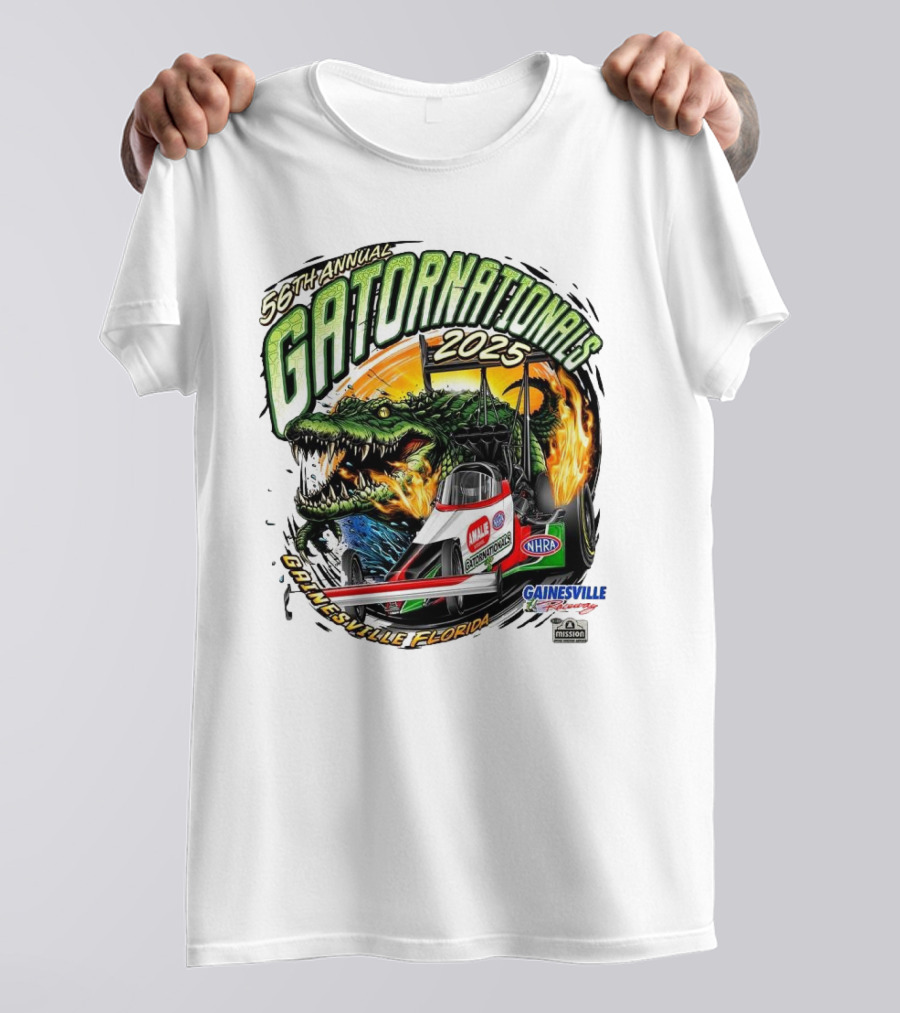 56th Annual Gatornationals 2025 Gainesville Florida NHRA Drag Racing Event T-Shirt