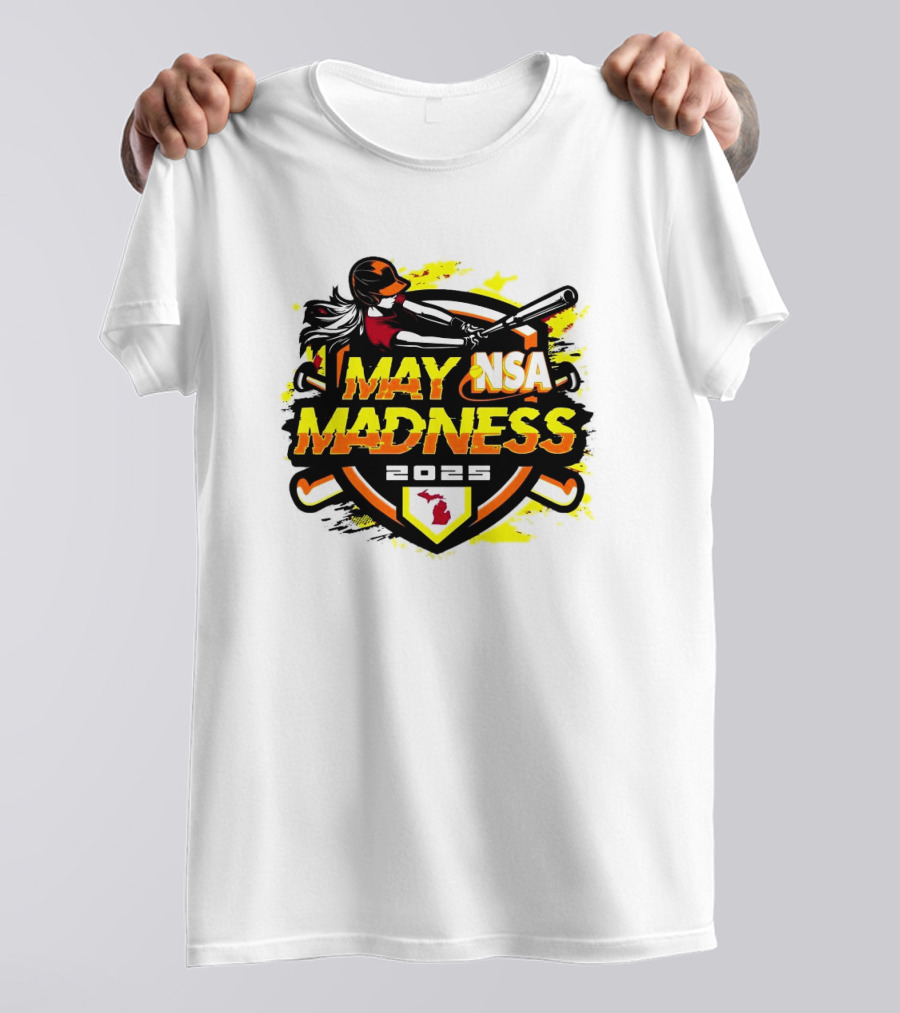 2025 NSA May Madness Fastpitch Tournament Michigan Logo T-Shirt