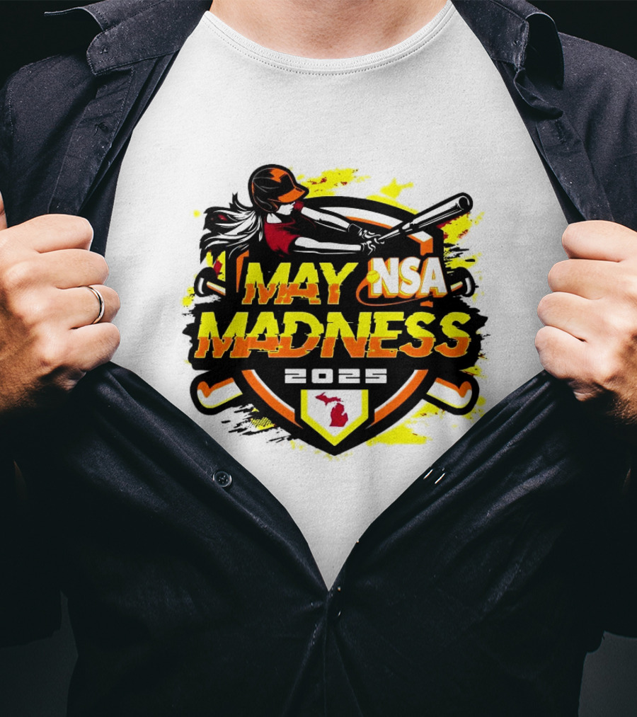 2025 NSA May Madness Fastpitch Tournament Michigan Logo T-Shirt