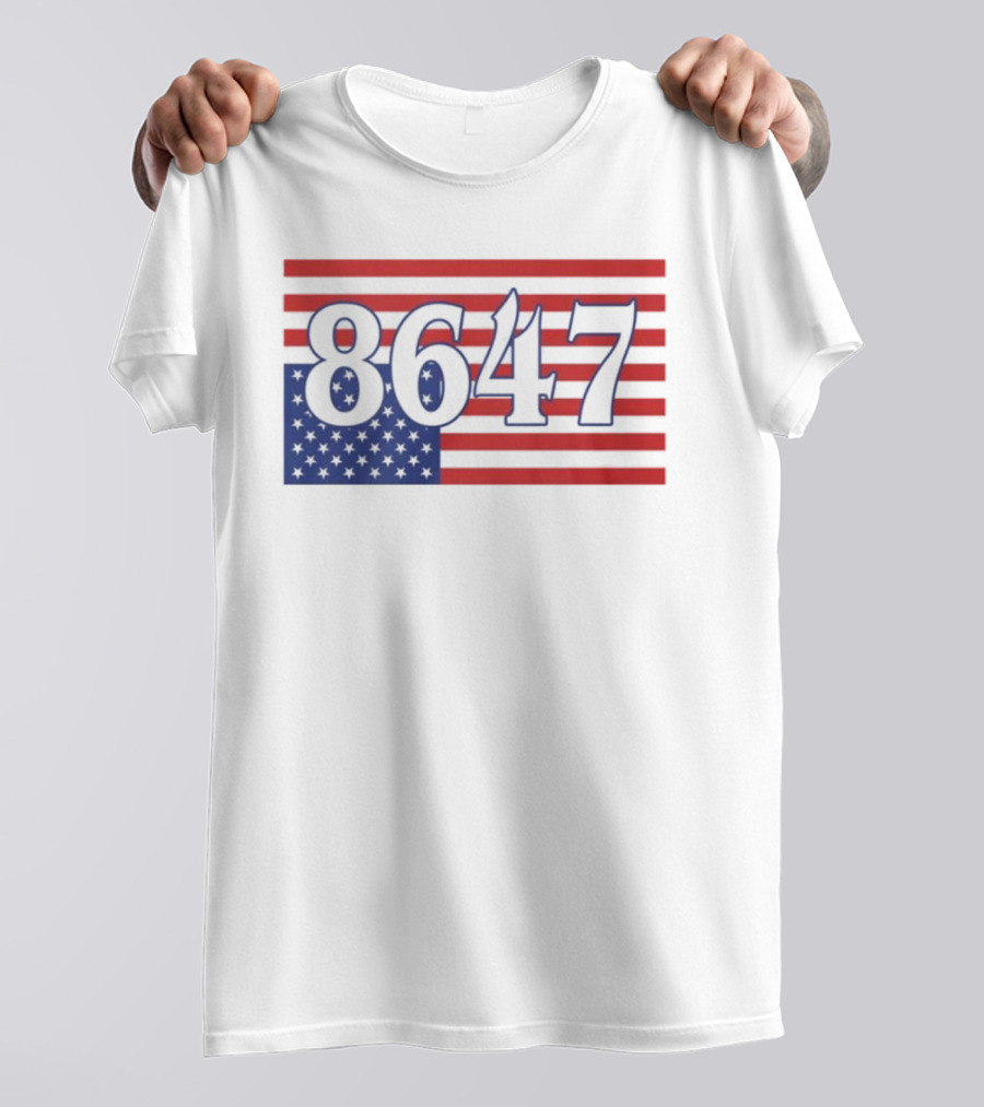 8647 American Flag Inverted Red Blue Stripes T-Shirt