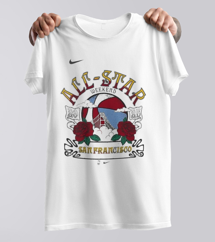 2025 NBA All-Star Weekend Jordan Brand San Fran 1990 Roses T-Shirt