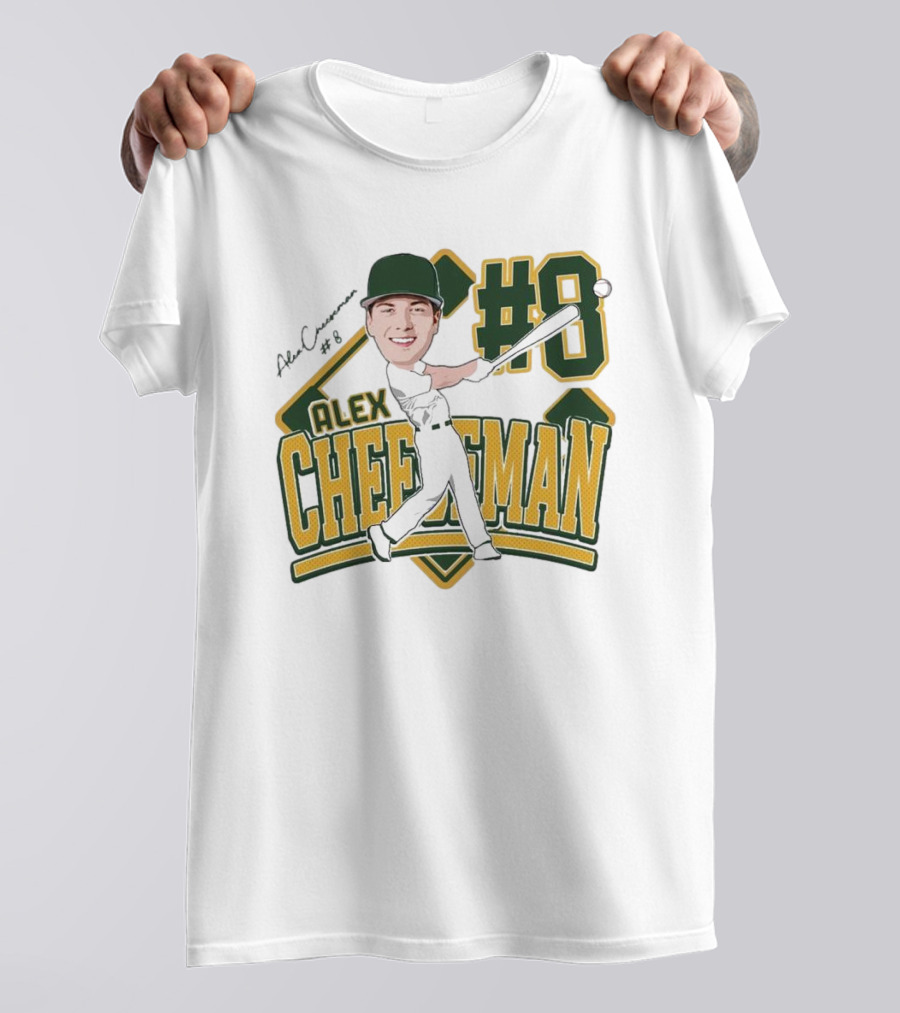 Alex Cheeseman #8 Baseball Caricature 2025 T-Shirt