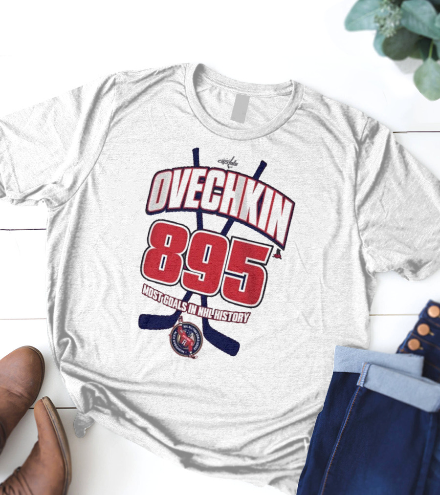 Ovechkin 895 Goals NHL History Washington Capitals T-Shirt