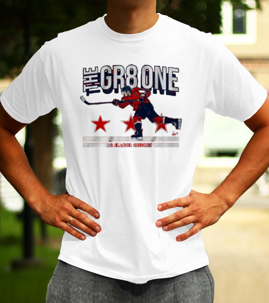 The GR8 One Alexander Ovechkin Hockey Player With Stars And Stick T-Shirt