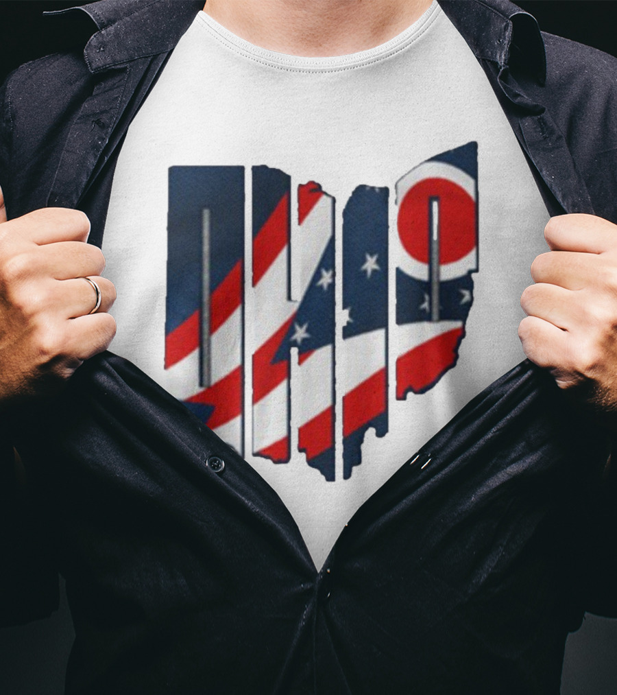 Ohio State Flag USA Cleveland Columbus Basketball 2025 T-Shirt