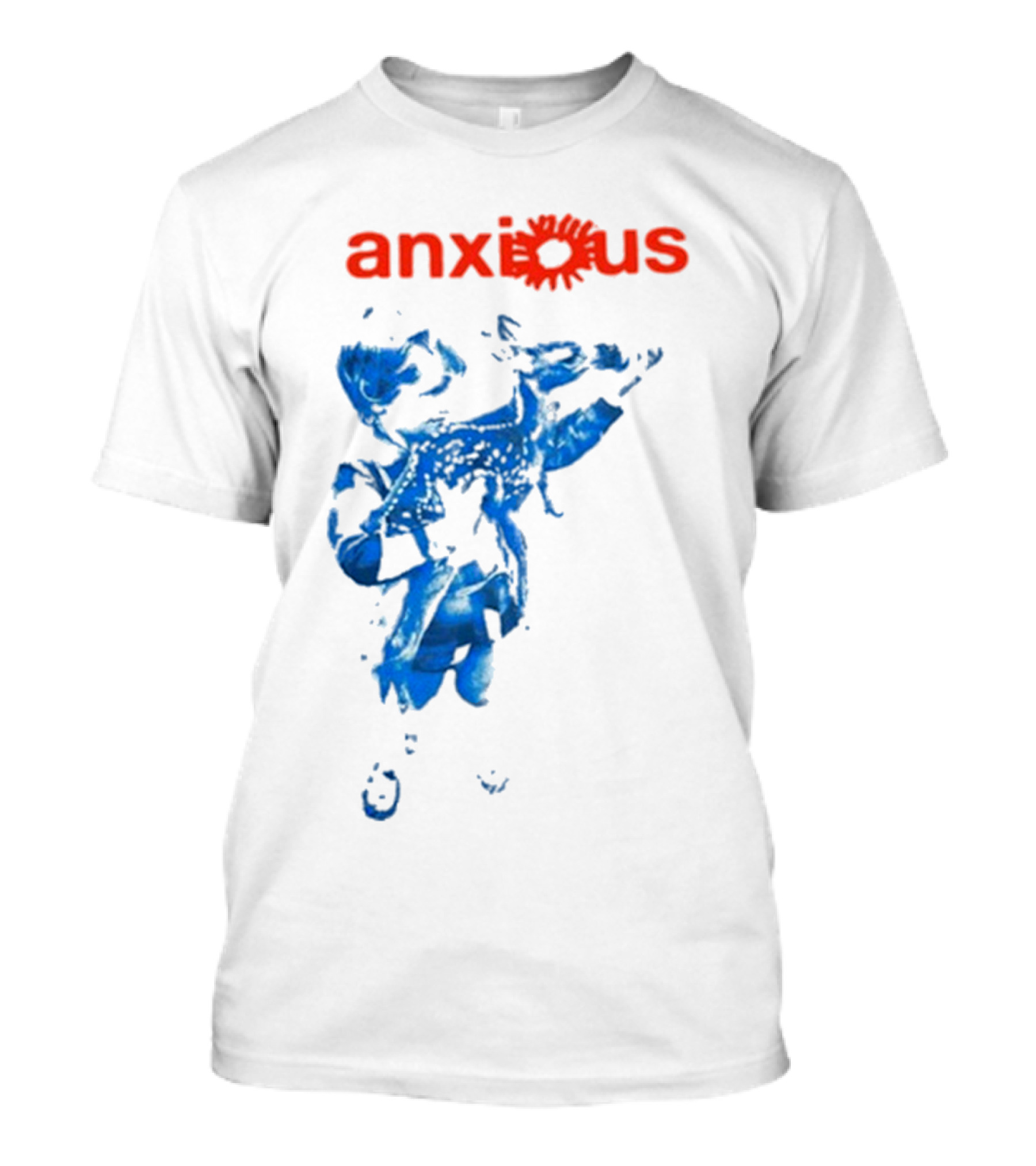 Anxious Blue Abstract Deer Kid T-Shirt