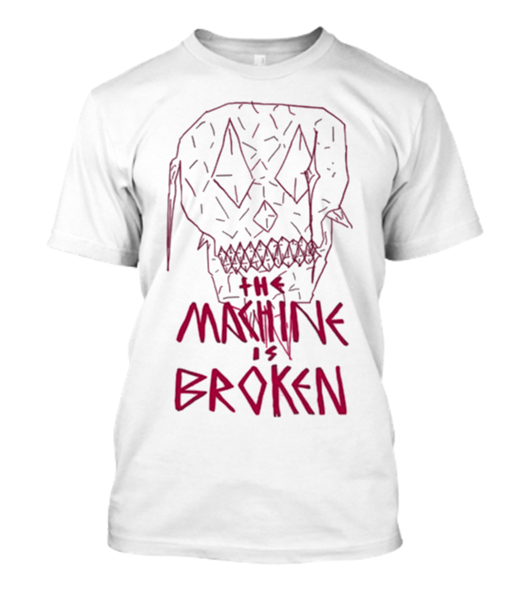 Arcadefire The Machine Is Broken Skull Illustration T-Shirt