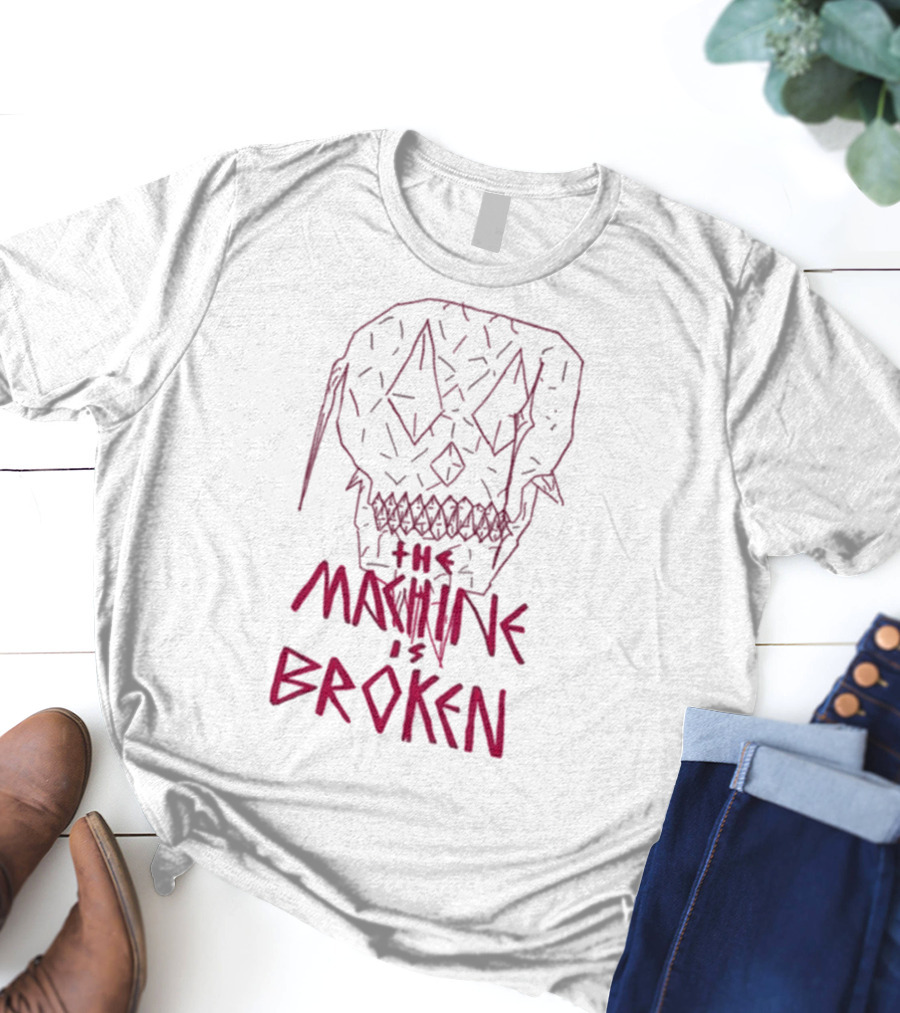 Arcadefire The Machine Is Broken Skull Illustration T-Shirt