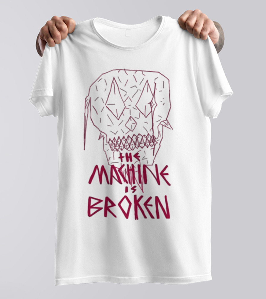 Arcadefire The Machine Is Broken Skull Illustration T-Shirt