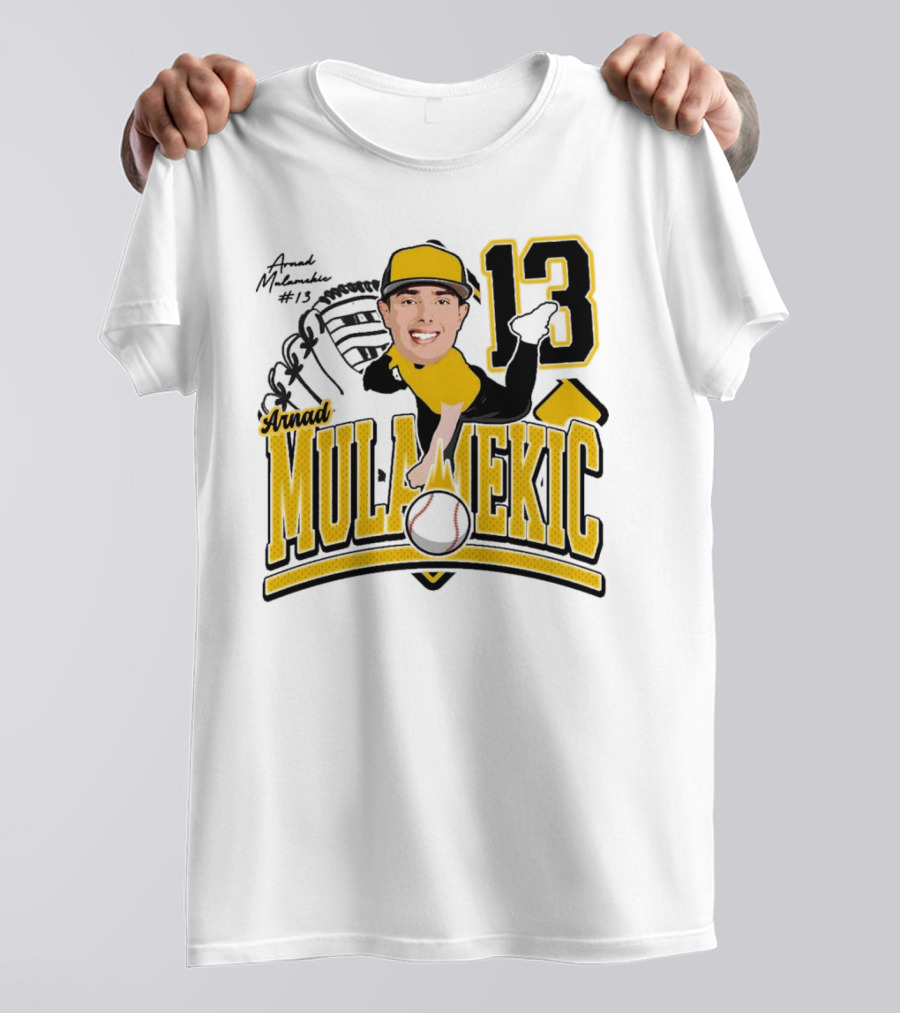 Arnad Mulamekic Baseball 13 Player Underhand Catcher Yellow Outfit T-Shirt