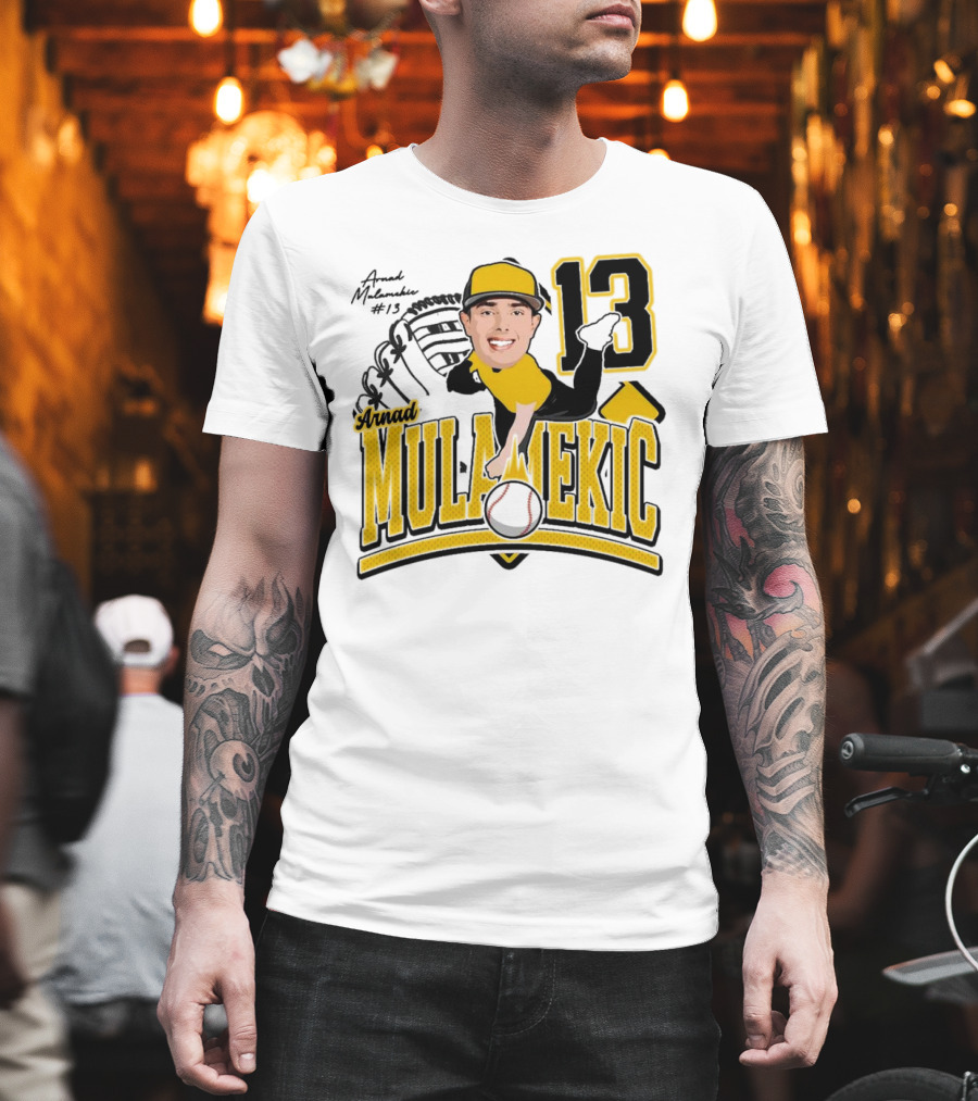 Arnad Mulamekic Baseball 13 Player Underhand Catcher Yellow Outfit T-Shirt