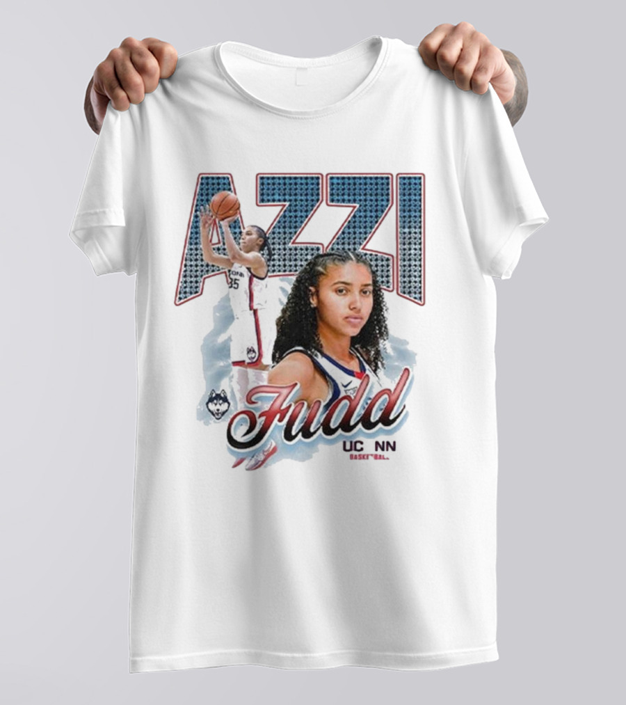 Azzi Fudd UConn Basketball 2025 Player Portrait And Action Shot T-Shirt