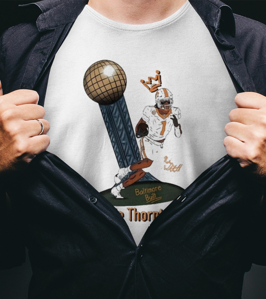 Baltimore Built Dont’e Thornton Jr Football Icon With Crown And Trophy T-Shirt