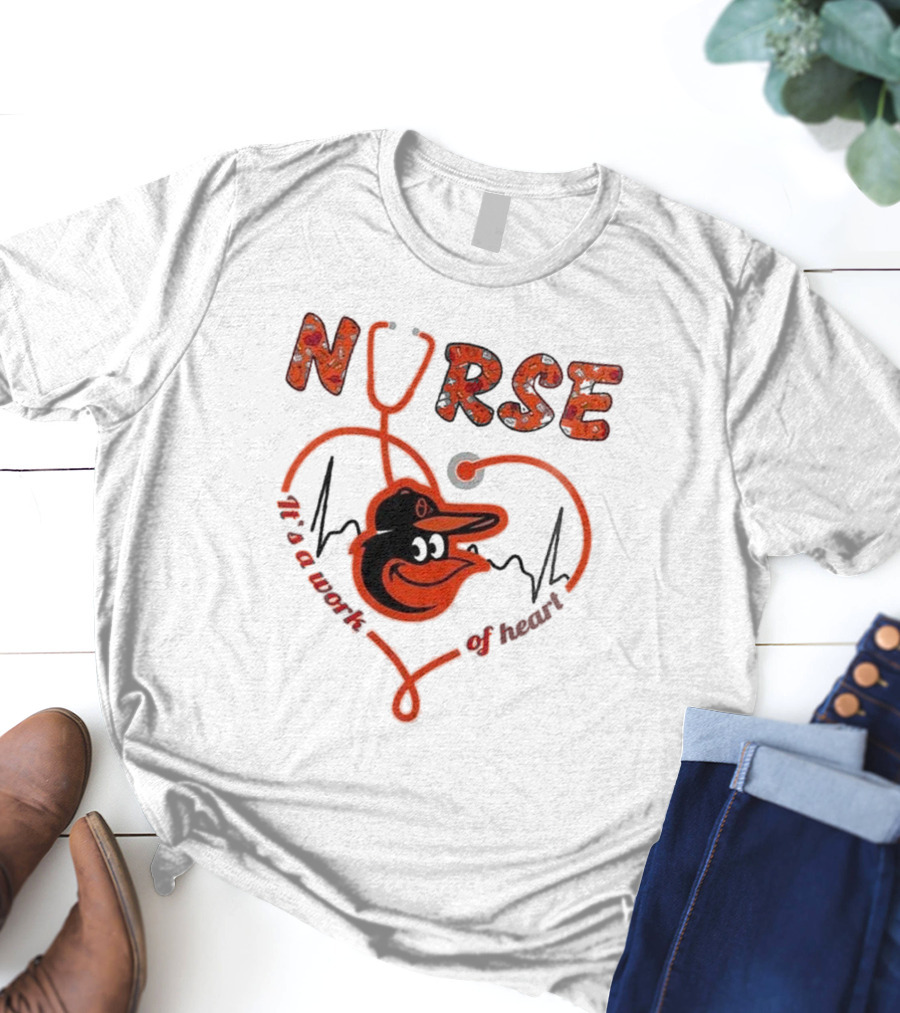 Baltimore Orioles Nurse With Heart Appreciation Night 2025 T-Shirt