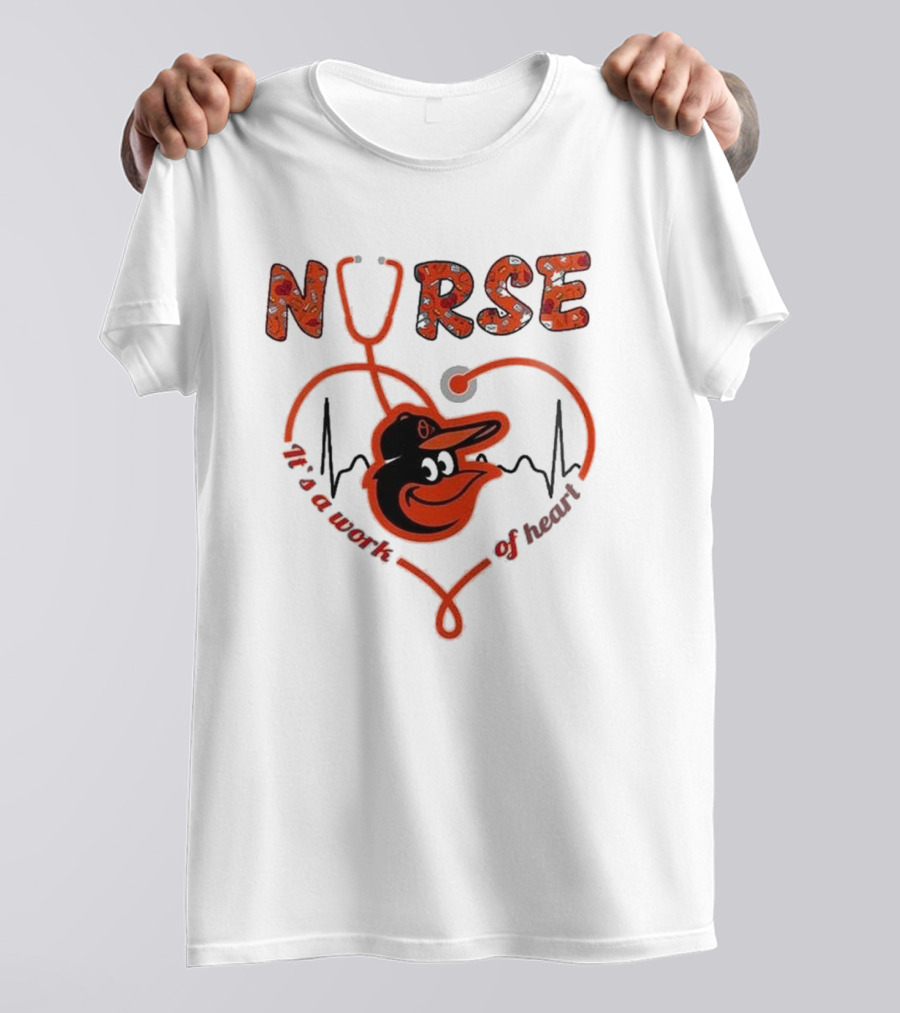 Baltimore Orioles Nurse With Heart Appreciation Night 2025 T-Shirt
