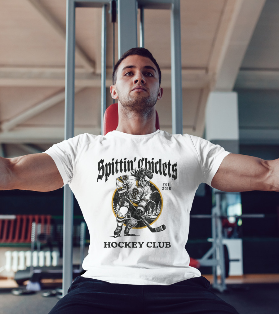 Barstool Sports Merch Spittin' Chiclets Hockey Club Skullet T-Shirt
