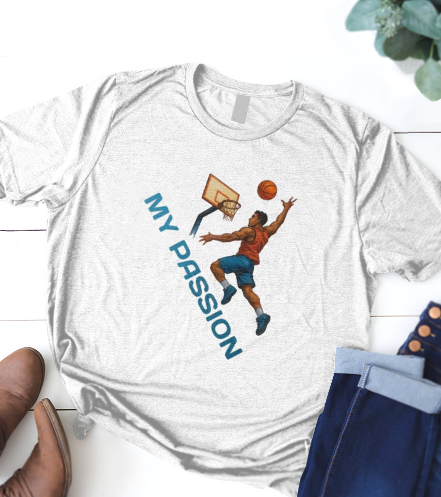 Basketball My Passion Dunking Athlete Dynamic Move T-Shirt