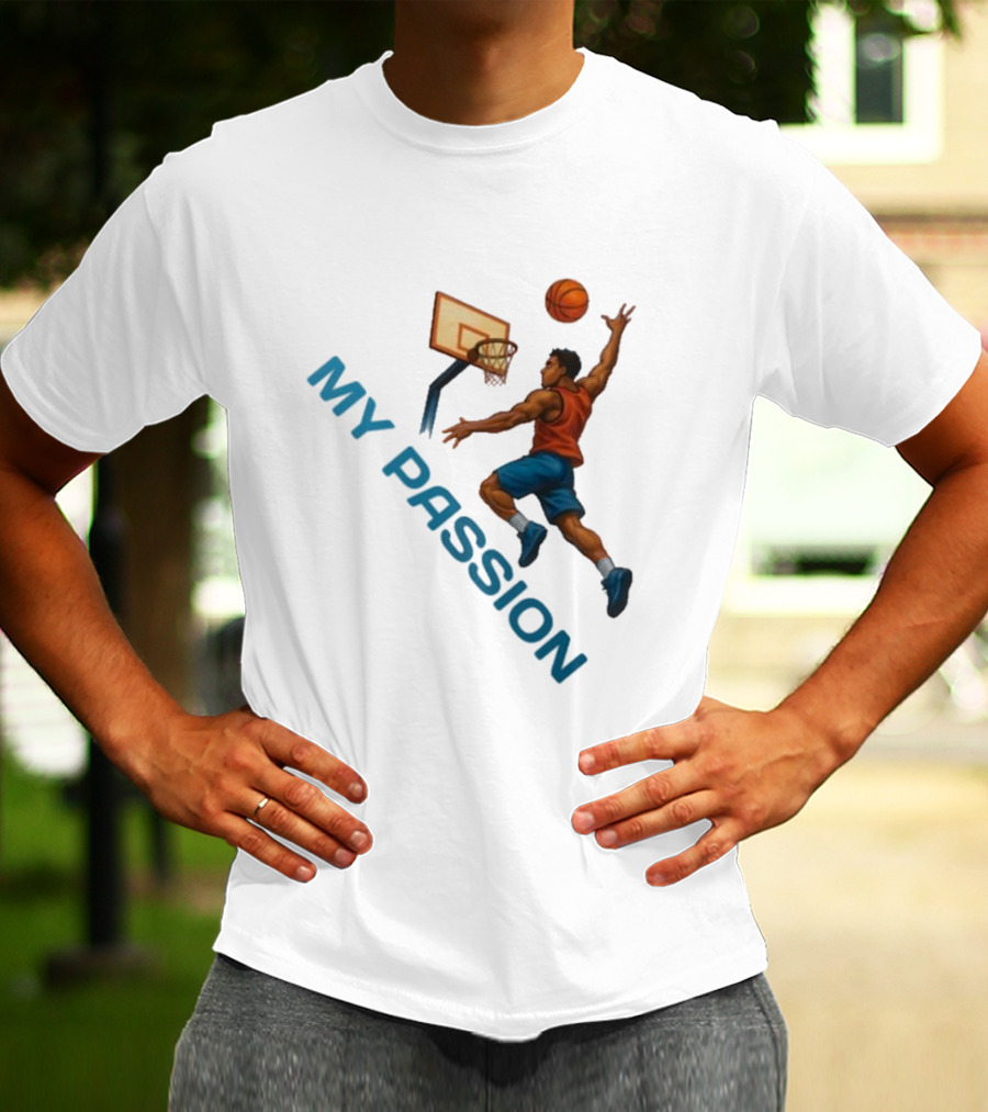 Basketball My Passion Dunking Athlete Dynamic Move T-Shirt