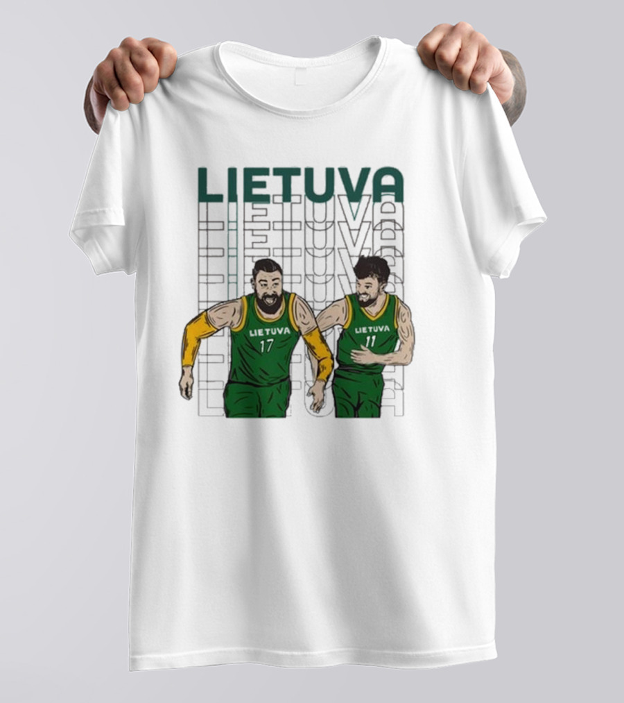 Lietuva Basketball Players Bokštai 17 Running Team Spirit T-Shirt