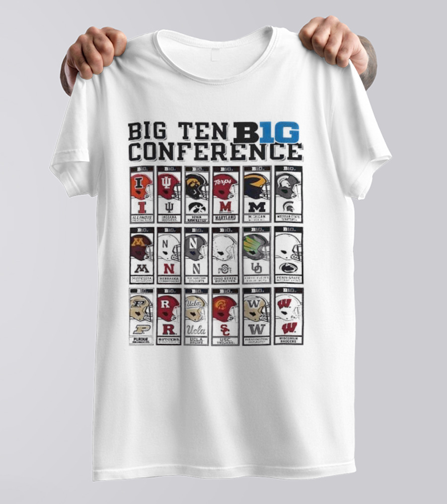 Big Ten Conference 2025 All Team Helmet Collection T-Shirt
