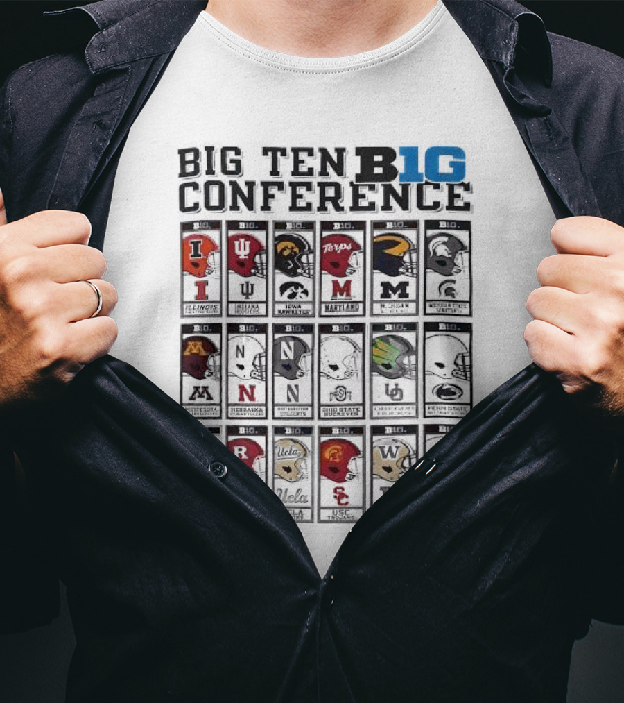 Big Ten Conference 2025 All Team Helmet Collection T-Shirt
