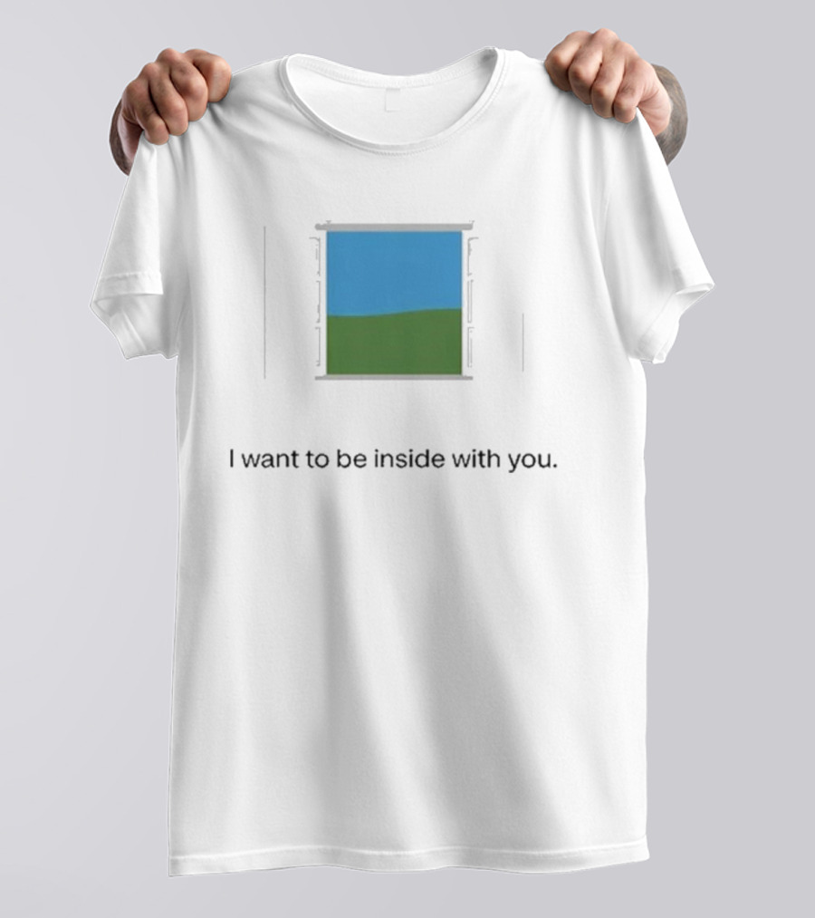 Bon Iver Blue Sky Green Field Window I Want To Be Inside With You T-Shirt