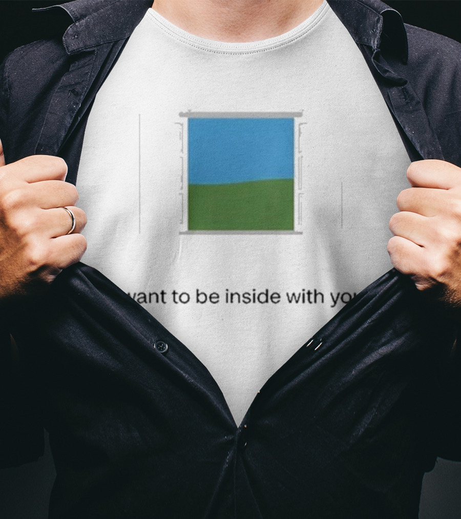 Bon Iver Blue Sky Green Field Window I Want To Be Inside With You T-Shirt