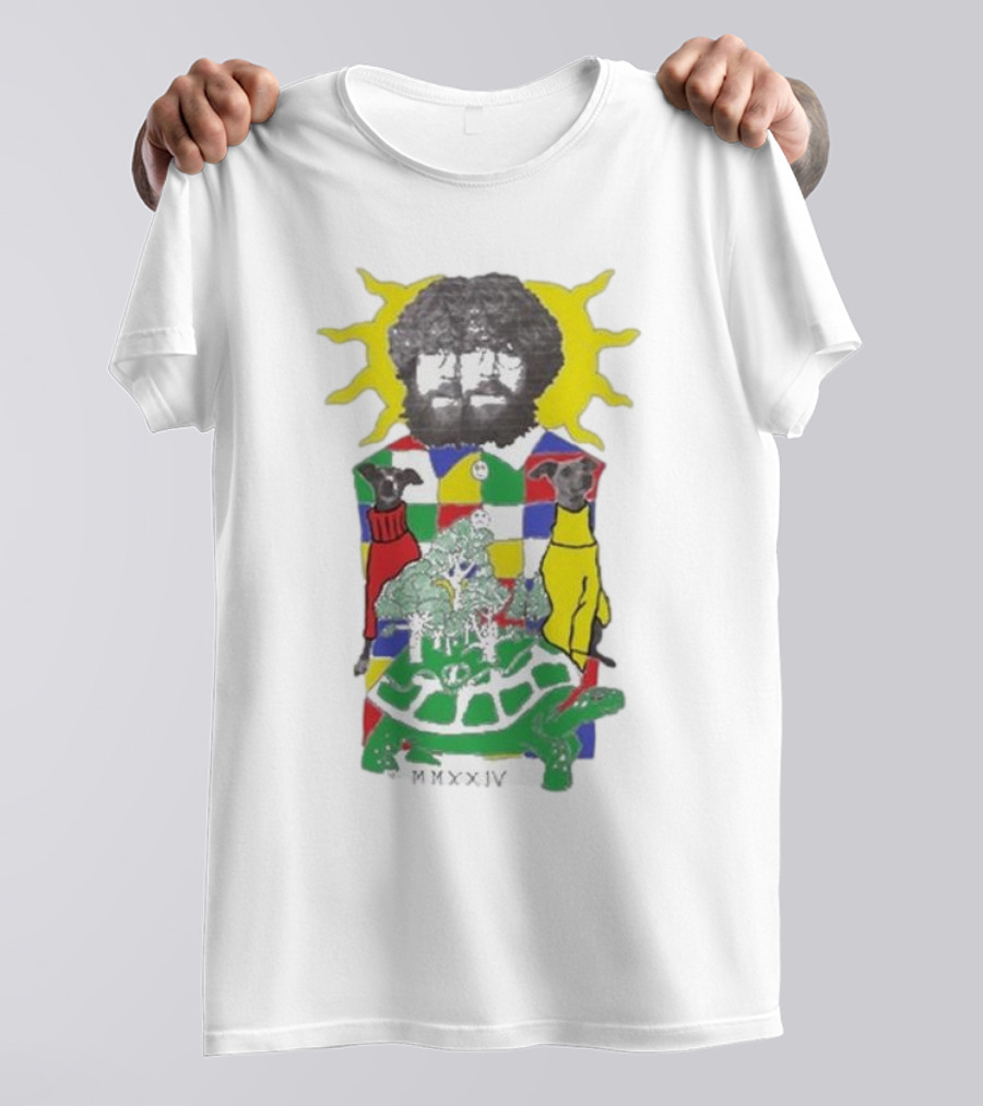 JW Francis Born Losers Records Sunburst Patchwork Dogs And Tortoise MMXXIV T-Shirt