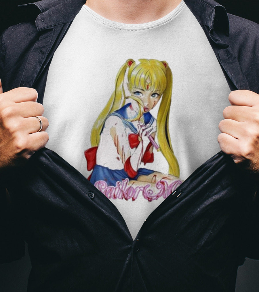Bl00dina Sailor Moon Anime Mirror And Lipstick T-Shirt