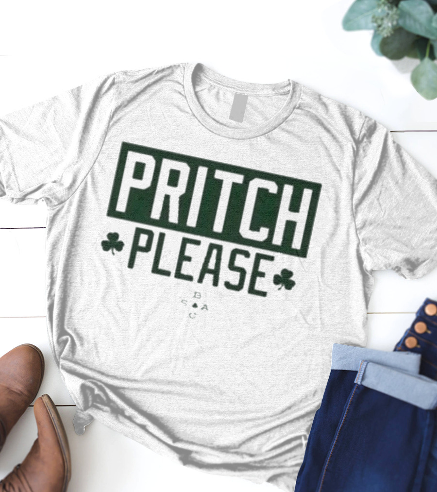 Boston Celtics Pritch Please St Patrick’s Day Shamrocks T-Shirt