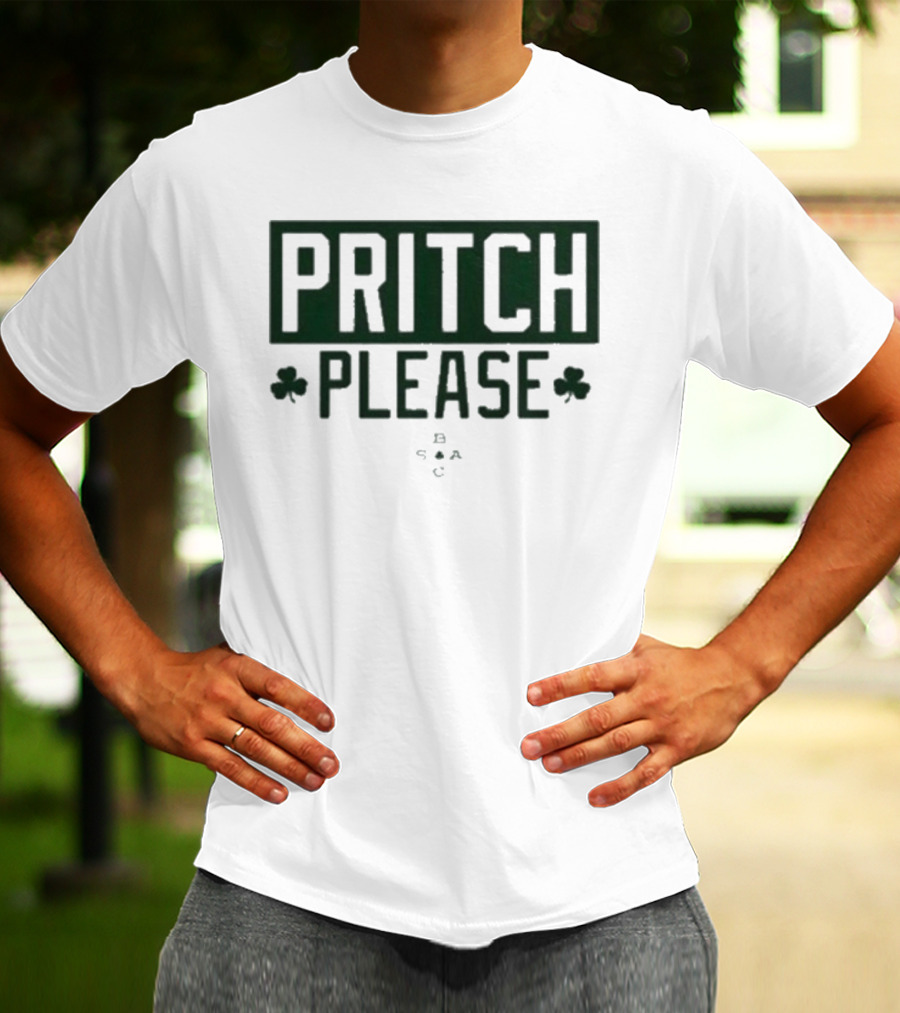 Boston Celtics Pritch Please St Patrick’s Day Shamrocks T-Shirt
