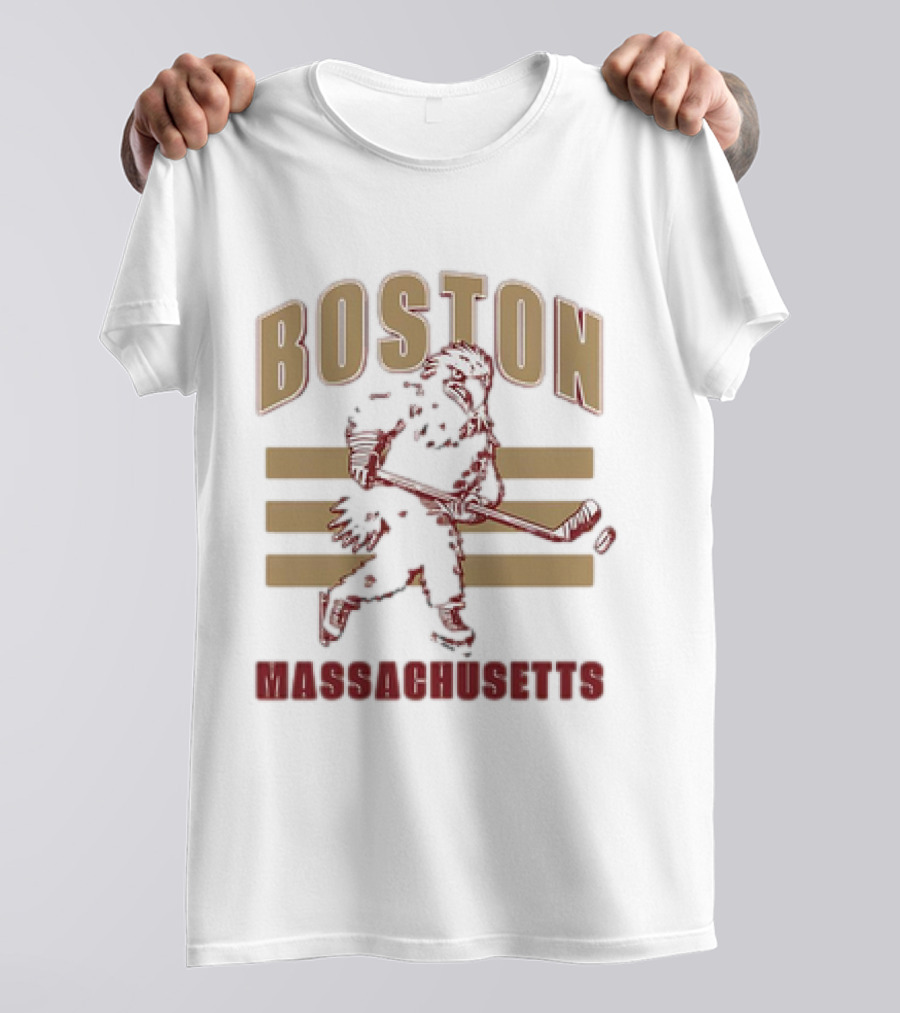 Boston Massachusetts Hockey Mascot Skater T-Shirt