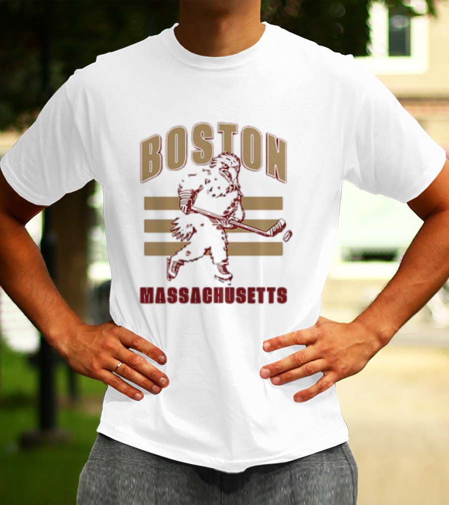 Boston Massachusetts Hockey Mascot Skater T-Shirt