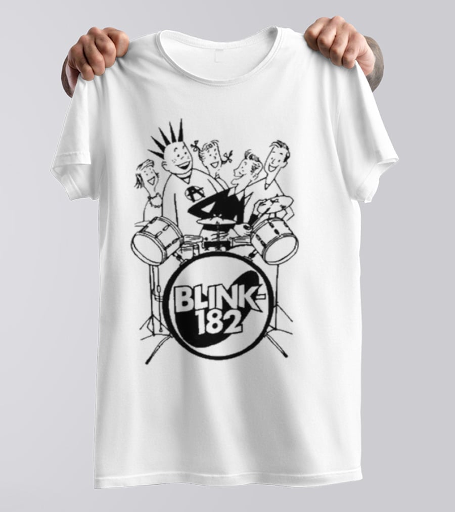 Blink-182 Cartoon Drummer Characters T-Shirt