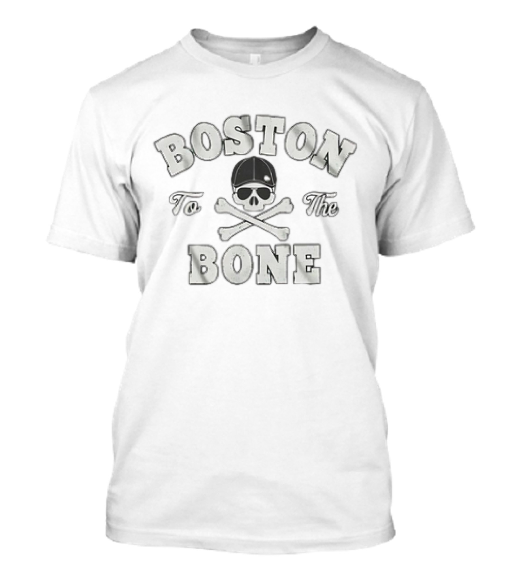 Boston To The Bone Skull Crossbones Irish Vintage T-Shirt