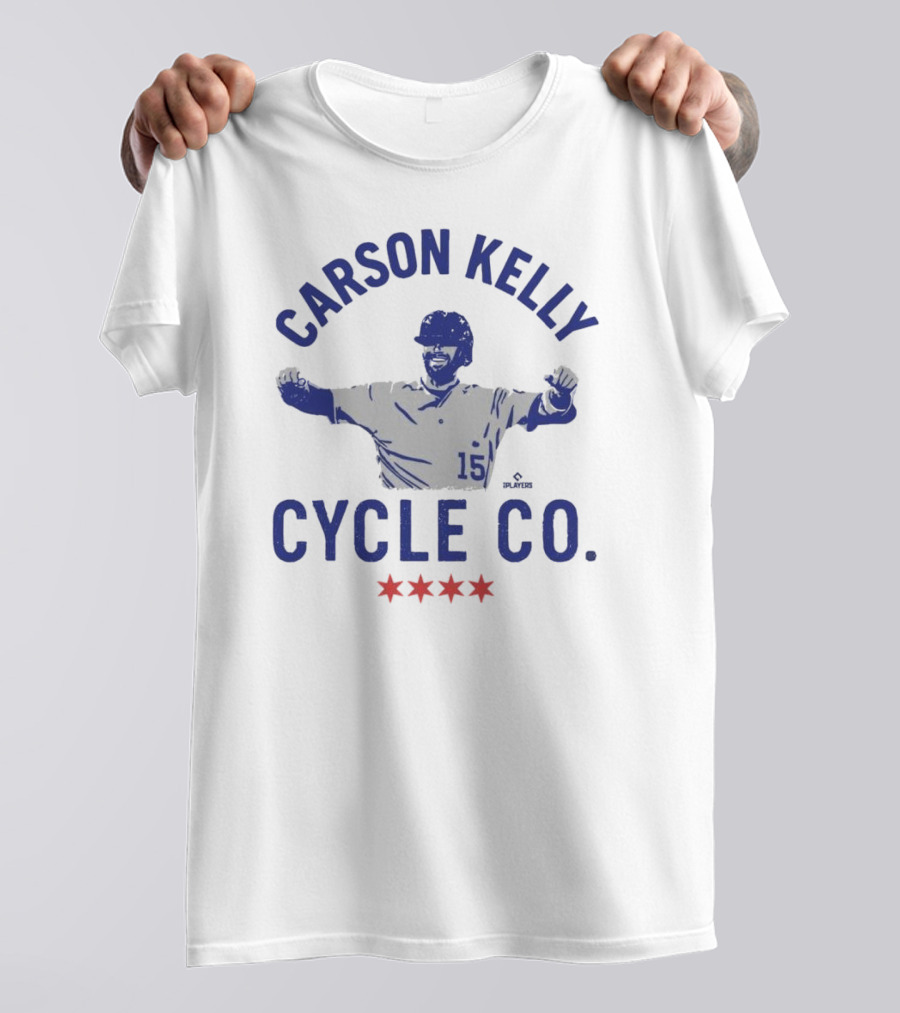 Carson Kelly Cycle Co MLBPA Number 15 Baseball Star Iconic Red Stars Theme T-Shirt