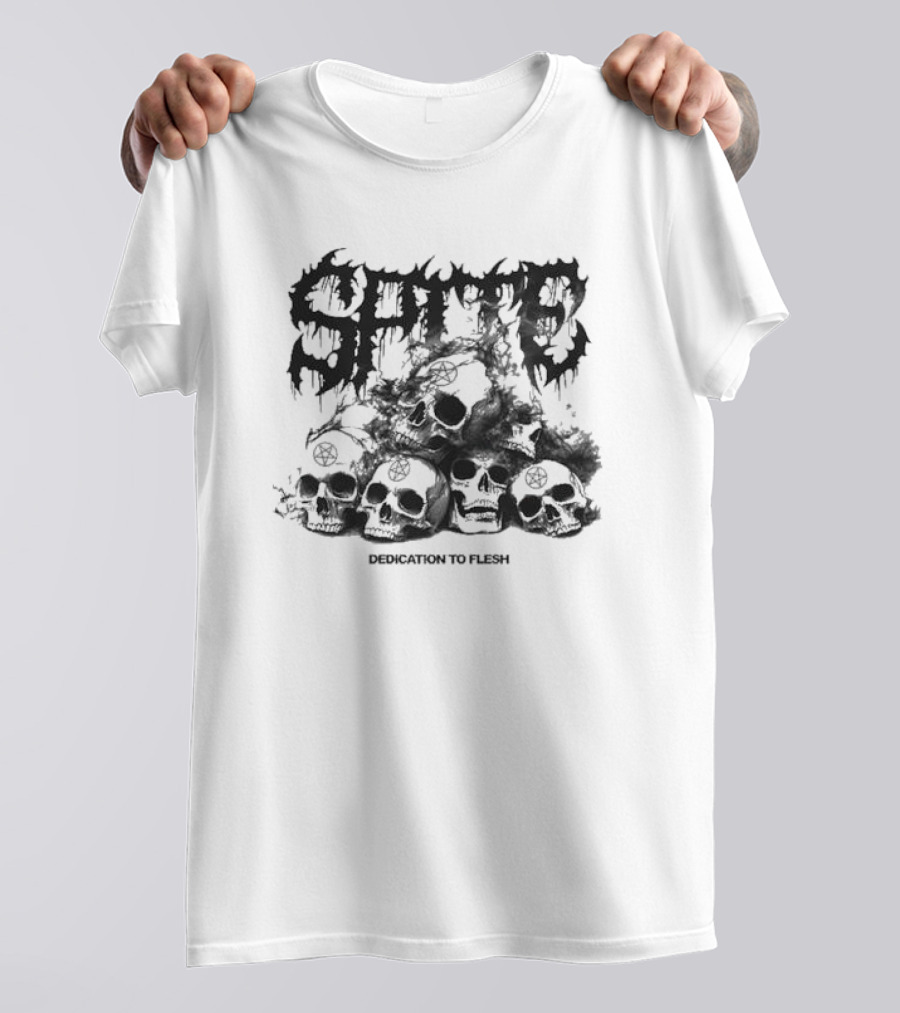 Catacombs Spite Skull Dedication To Flesh T-Shirt