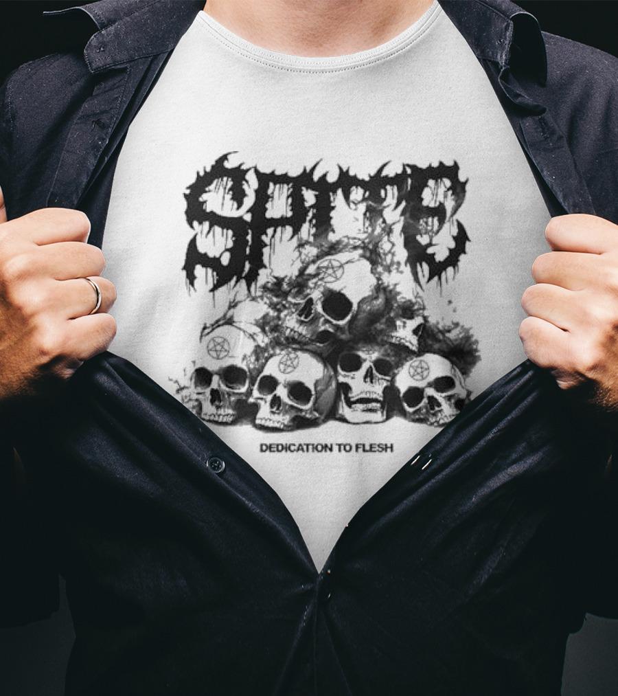 Catacombs Spite Skull Dedication To Flesh T-Shirt