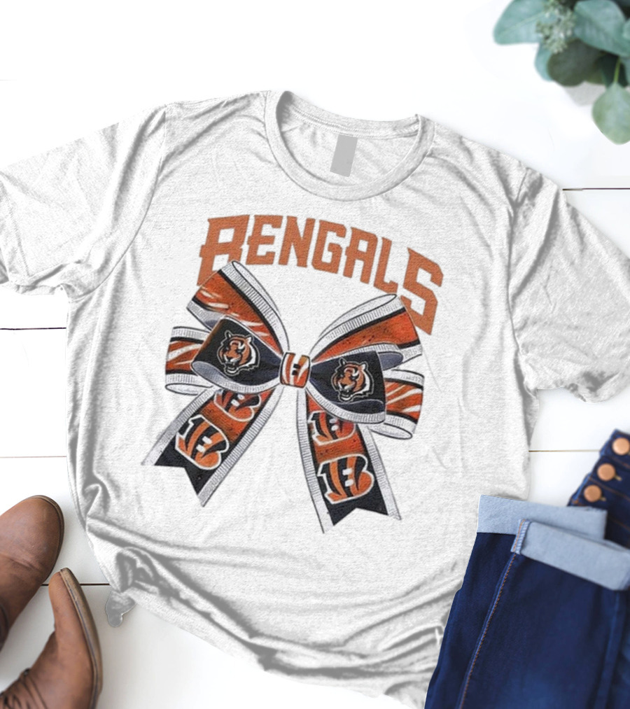 Cincinnati Bengals Bow Featuring Iconic Tiger Logos T-Shirt