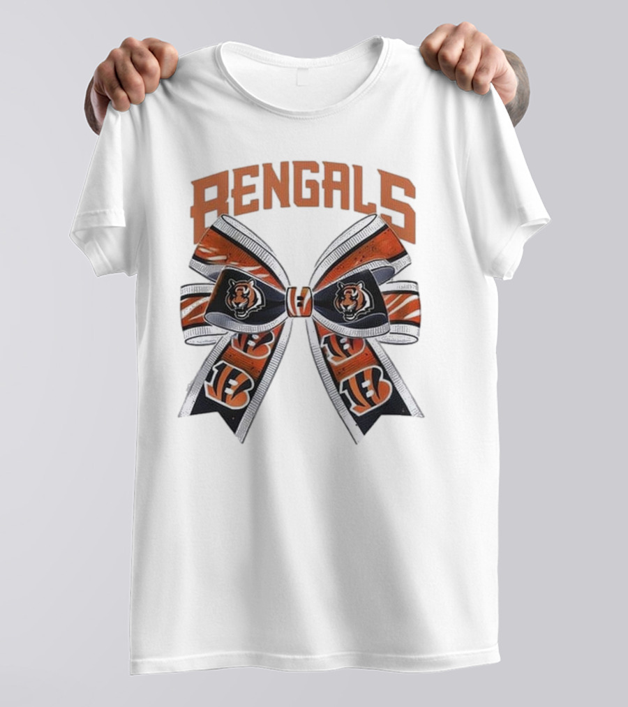 Cincinnati Bengals Bow Featuring Iconic Tiger Logos T-Shirt