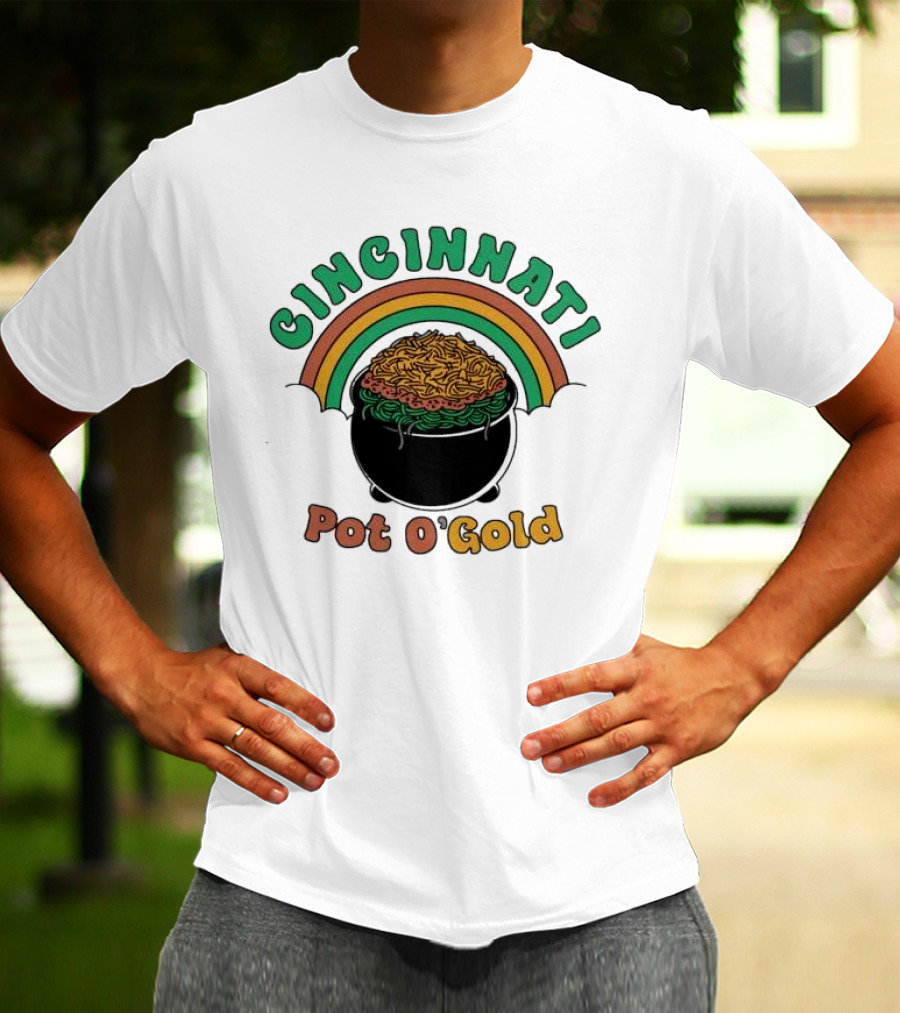 Cincinnati Pot O Gold Rainbow St Patricks Day T-Shirt