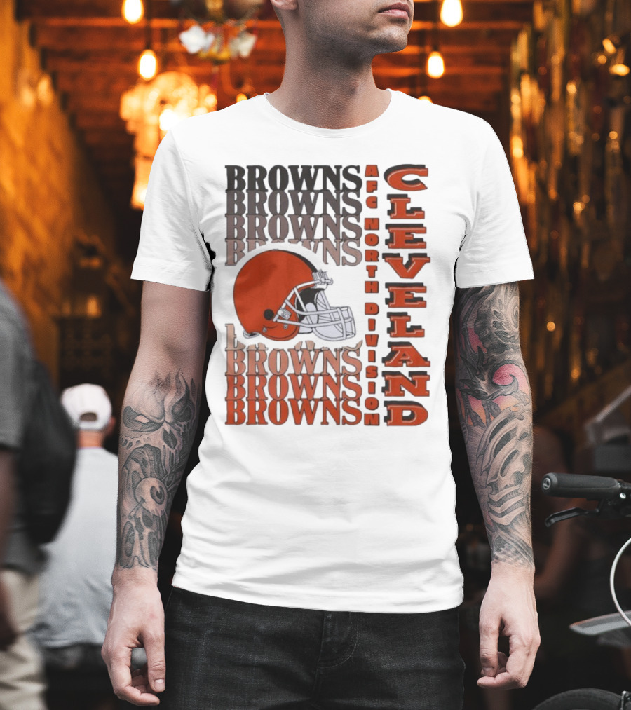 Cleveland Browns AFC North Division Browns Helmet T-Shirt