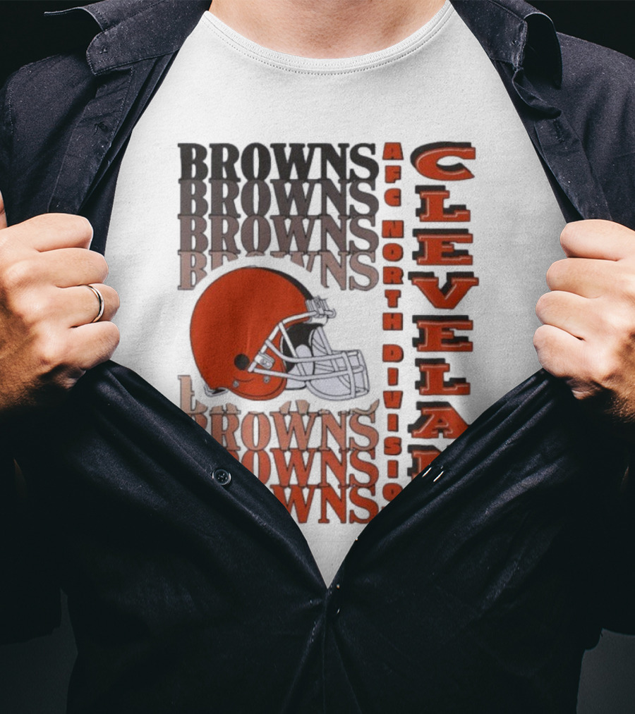 Cleveland Browns AFC North Division Browns Helmet T-Shirt