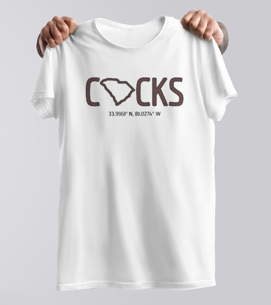 Cocks South Carolina 33.9961° N 81.0274° W T-Shirt