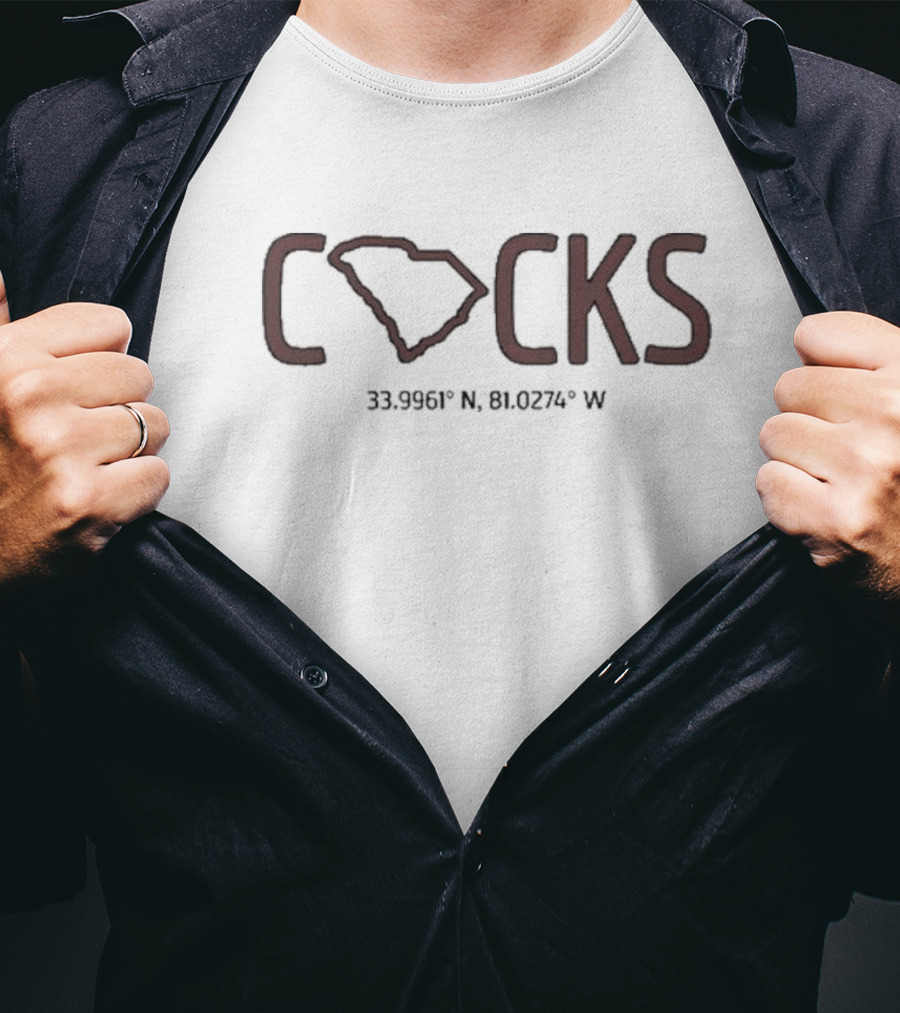 Cocks South Carolina 33.9961° N 81.0274° W T-Shirt