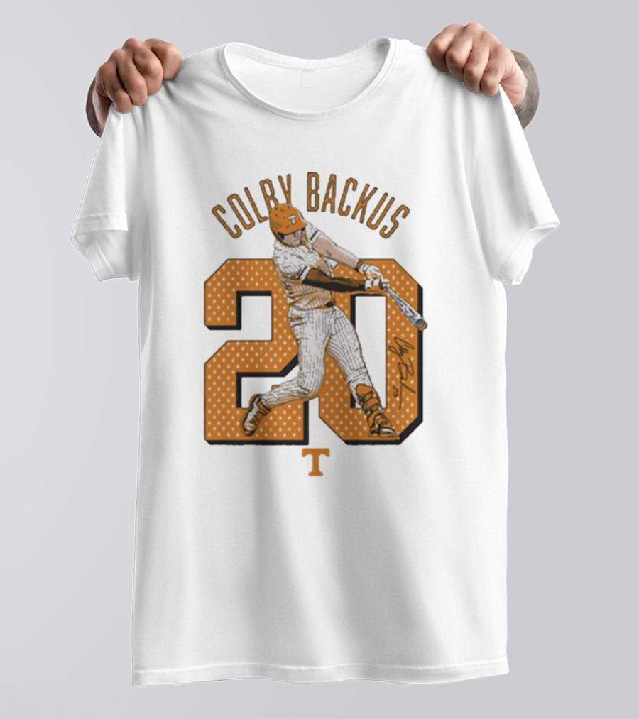 Colby Backus 20 Tennessee Vols NCAA Baseball Signature T-Shirt