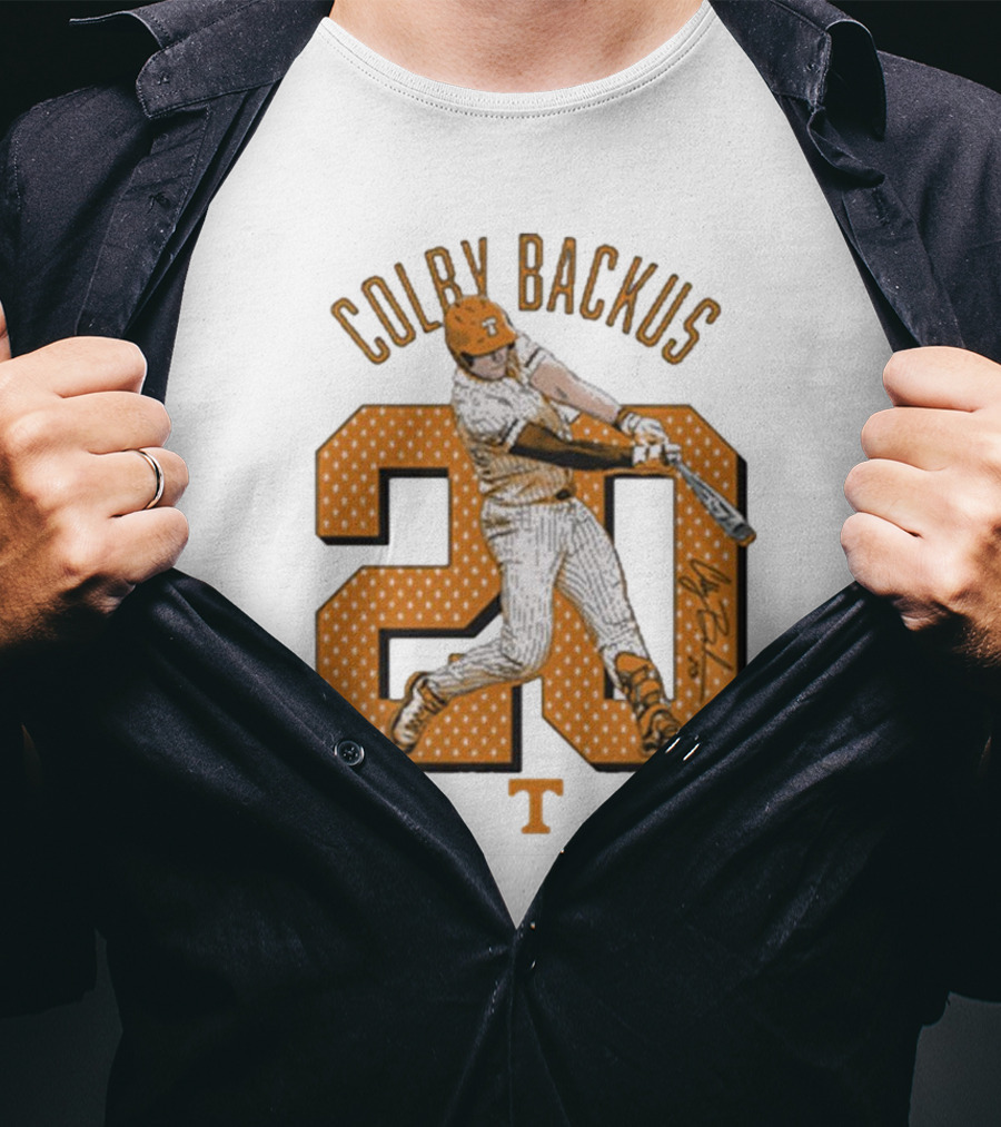 Colby Backus 20 Tennessee Vols NCAA Baseball Signature T-Shirt