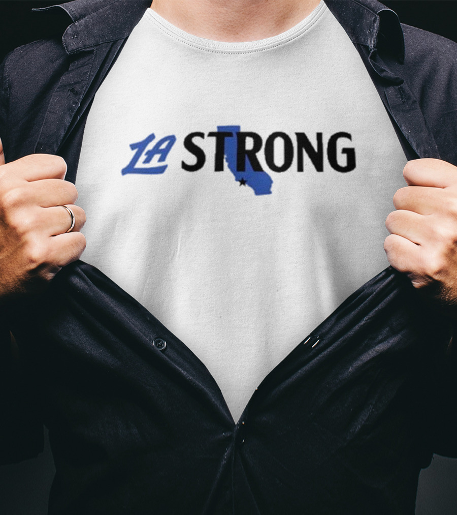 LA Clippers Basketball Los Angeles Strong California Map Design T-Shirt